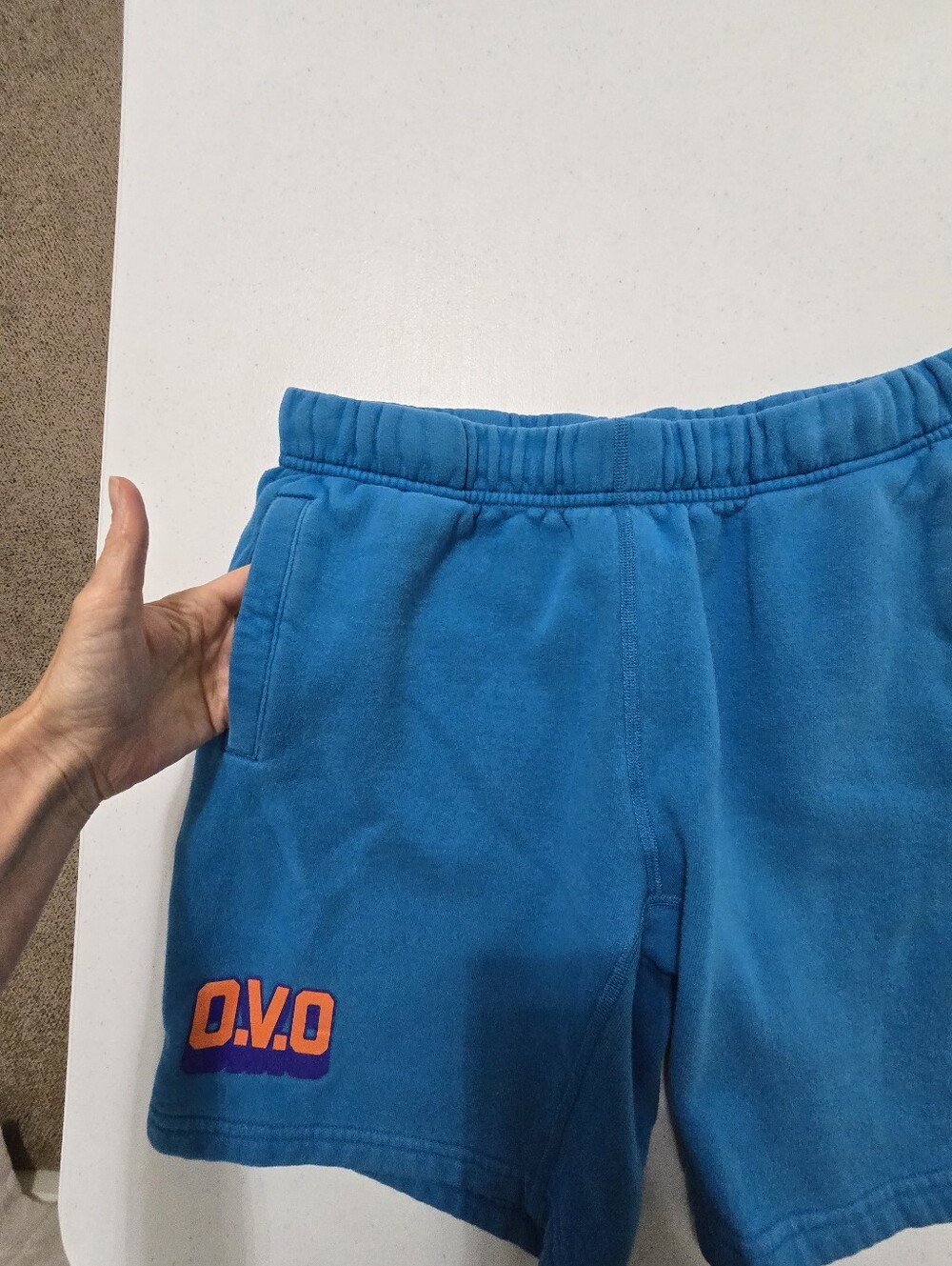 Ovo Blue Knock Out Sweat Shorts Men's Small Fleece 7.5" Casual - Picture 6 of 9
